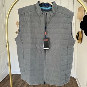 NWT TravisMathew Men's Light Charcoal Cabrio Quilted Vest XL